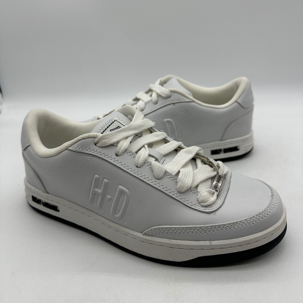 Harley-Davidson 93028 Roarke Mens Size‎ 10 Sneakers White Leather Casual Shoes